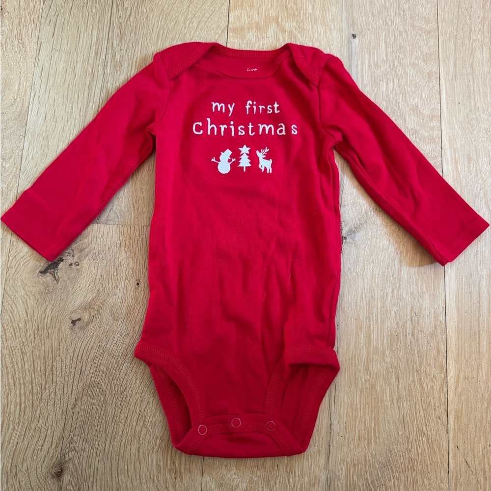 Just One You by Carter's Festive Red Baby’s First Christmas Onesie size 9 Months